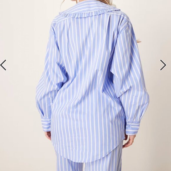 ASOS Button Down Shirt in Blue Stripe Size Size US 4 / EUR 36 - Picture 3 of 8